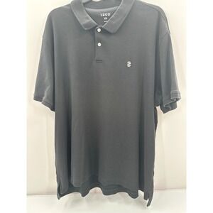IZOD Mens XXL Black‎ Short Sleeve Piqué Polo Shirt Embroidered Logo Classic Fit